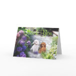 Poodle Thank You Card Hydrangeas
