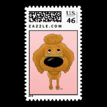 Poodle Valentine Postage stamps