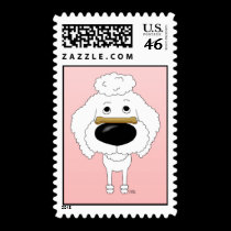 Poodle Valentine Postage stamps