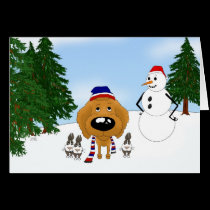 Poodle Winter Scene cards