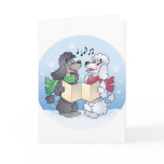 Poodles Christmas Caroling cards