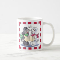 Poodles Christmas Caroling mugs