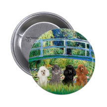 Poodles (four) - Bridge Button