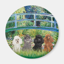 Poodles (four) - Bridge Fridge Magnets