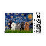 Poodles (four) - Starry Night Stamps
