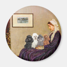Poodles (four) - Whistler's Mother Magnets