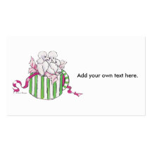 Poodles in Hatbox Retro Art Business Cards