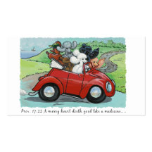 Poodles in Red Convertible Scripture Business Card Templates