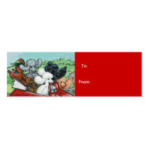 Poodles in Vintage Auto Tags Business Card Template