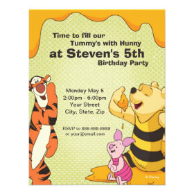 Pooh and Pals Birthday Invitation Invite