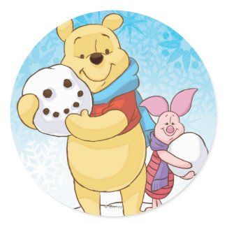 Pooh & Piglet Round Sticker