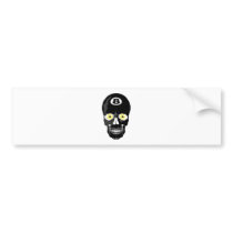 Pool 8 Ball Skull Bumper Sticker