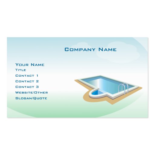 Pool and Spa Business Cards (front side)