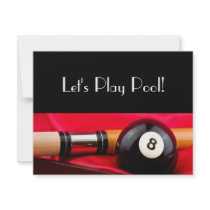 Pool Ball and cue invitations