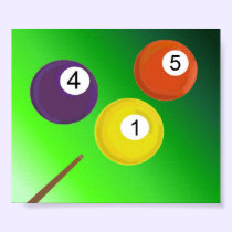 Pool Balls and Cue posters