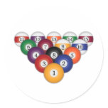 Pool Balls / Billiards: Round Stickers