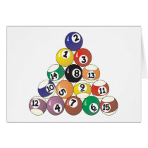 Pool Balls Greeting Cards