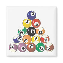 Pool Balls Refrigerator Magnets
