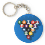 Pool Balls on Blue Felt: keychains
