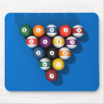 Pool Balls on Blue Felt: mousepads