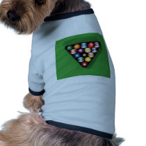 Pool Balls on Green Felt Billiards Table: Doggie Tee