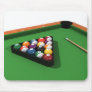 Pool Balls on Green Felt Billiards Table Mouse Pad