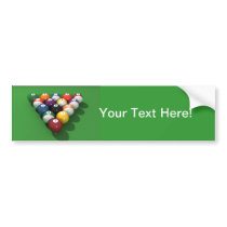 Pool Balls on Green Felt: Bumper Stickers