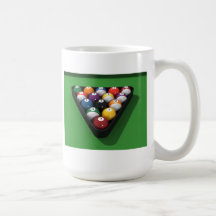 Pool Balls on Green Felt: Coffee Mugs