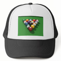Pool Balls on Green Felt: Mesh Hats