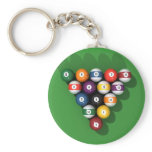 Pool Balls on Green Felt: keychains