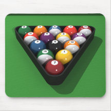 Pool Balls on Green Felt: Mouse Pads