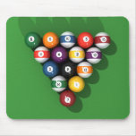 Pool Balls on Green Felt: Mousepads