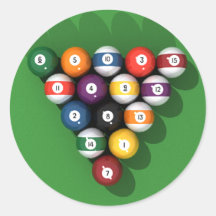 Pool Balls on Green Felt: Sticker