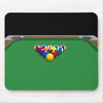 Pool Balls on Table: 3D Model: mousepads