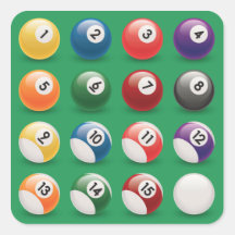 pool balls square stickers