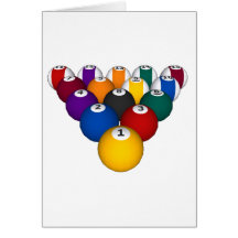 Pool: Billiard Balls: Billiards: Greeting Card