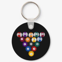 Pool: Billiard Balls: Billiards: Keychain