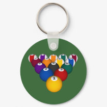 Pool: Billiard Balls: Billiards: Keychain