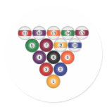 Pool / Billiard Balls: Billiards: Round Sticker