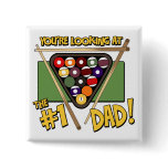 Pool/Billiards #1 Dad Father's Day Gift buttons