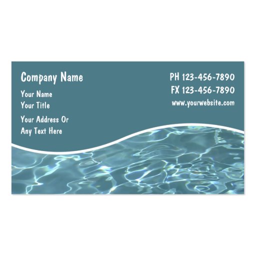 Pool Business Cards (front side)