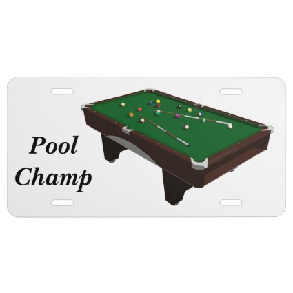 Pool Champ License Plate