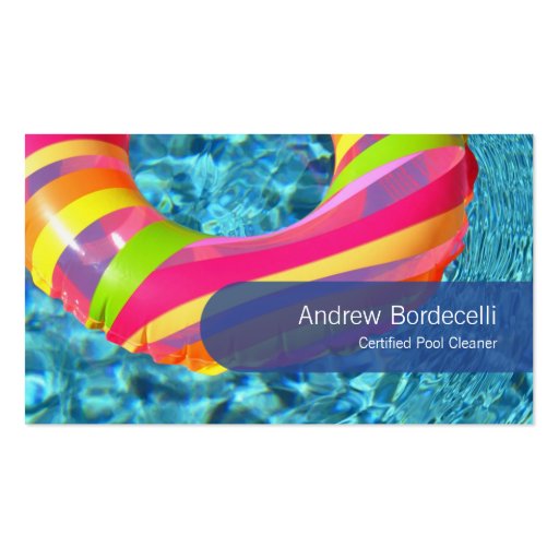Pool Cleaner Business Card Clear Swimming Pool (front side)