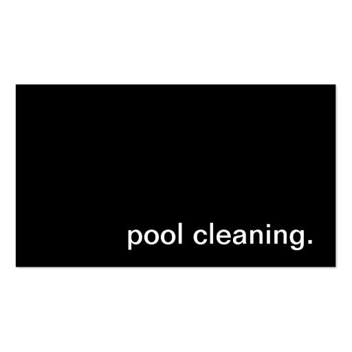 Pool Cleaning Business Card