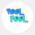 Pool Fool Round Stickers