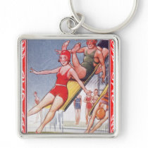 Pool Fun Vintage Keychains