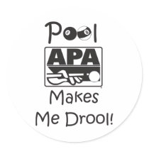 Pool Makes Me Drool Round Sticker