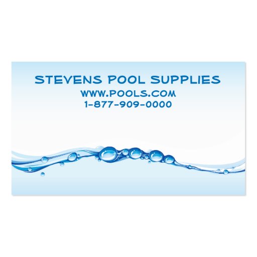 Pool or Spa Business Cards (front side)