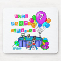 Pool Party 7th Birthday Mouse Mats