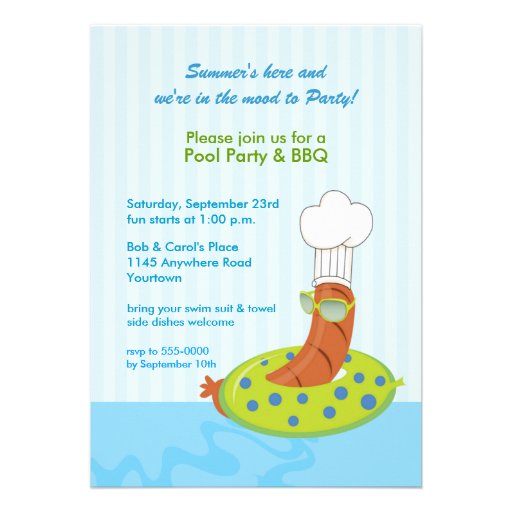 Pool Party BBQ Invitation